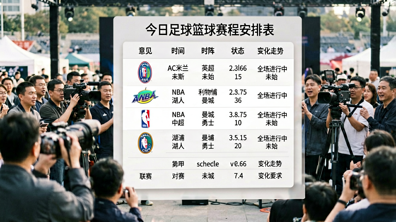 今日足球篮球赛程安排表